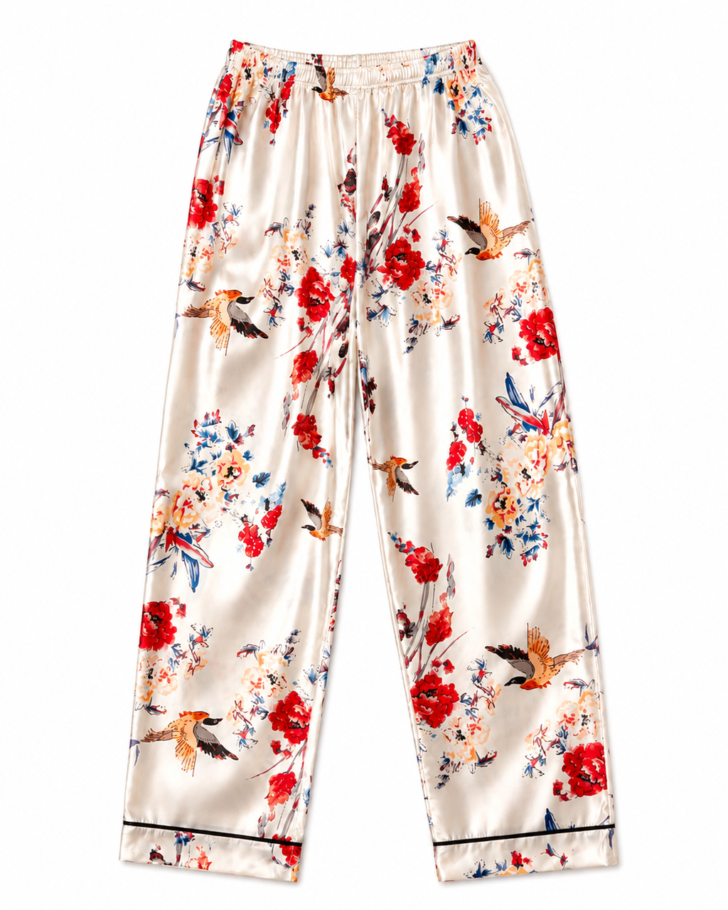 Floral satin pajama set
