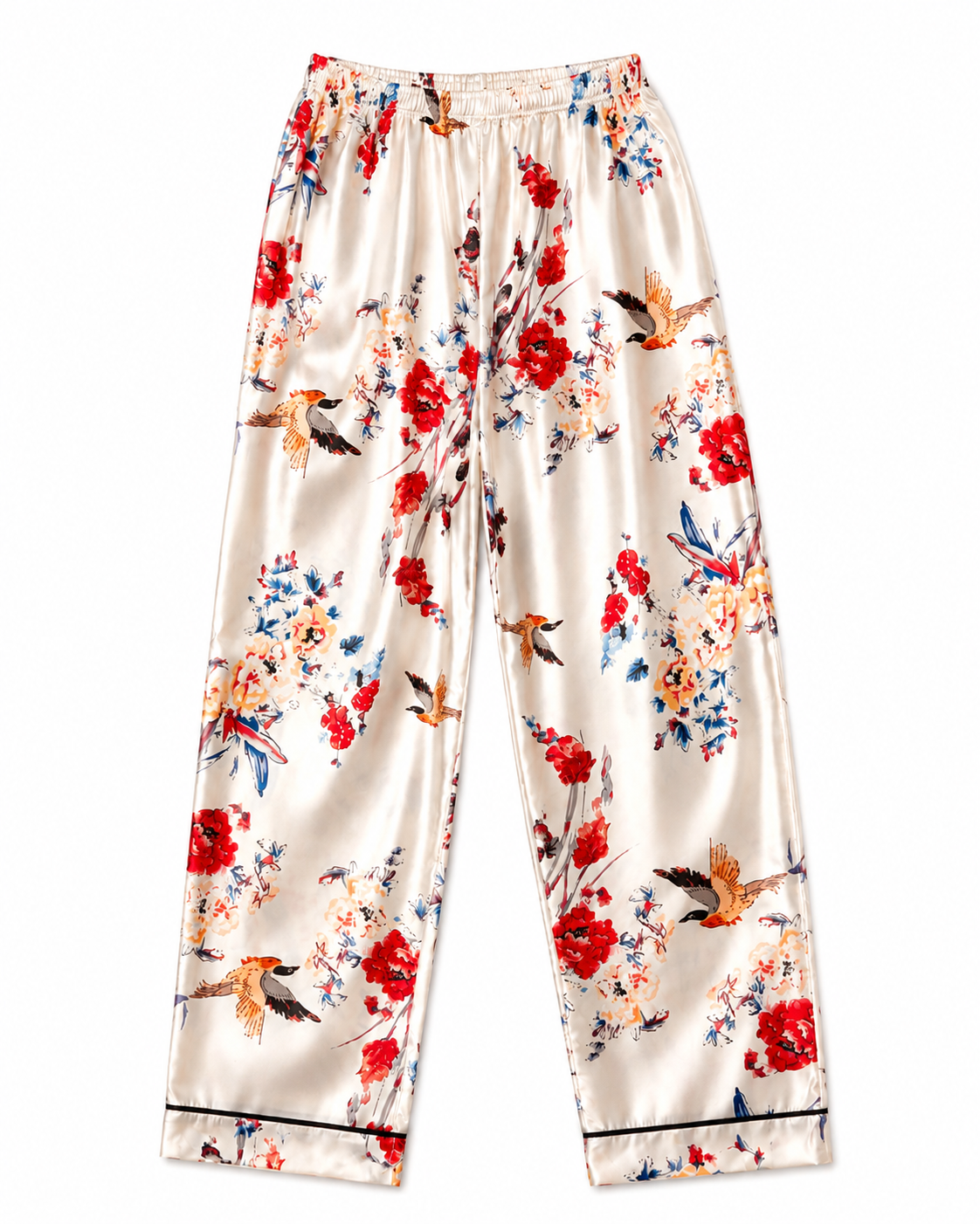 Floral satin pajama set