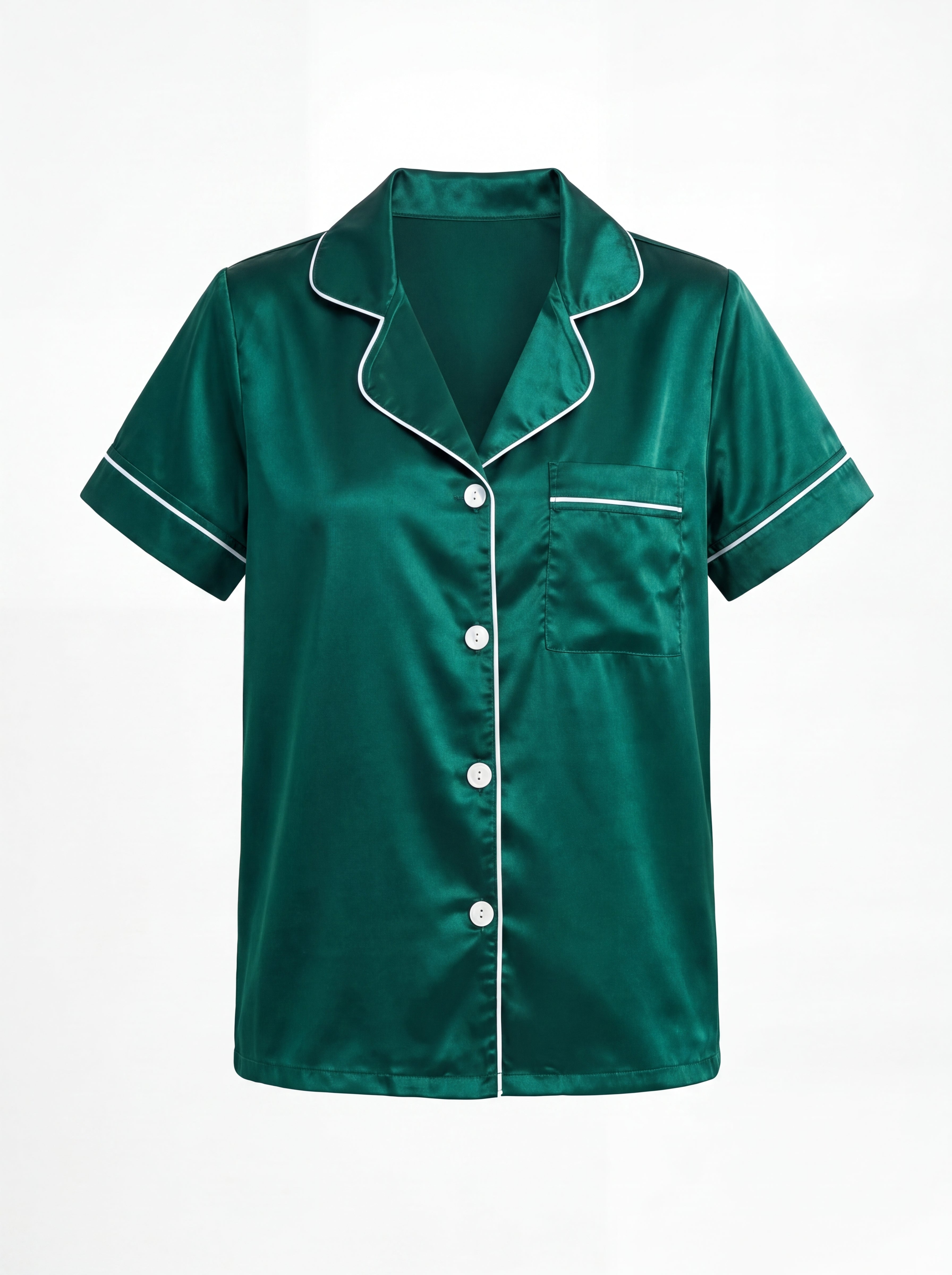Emerald satin pajama set